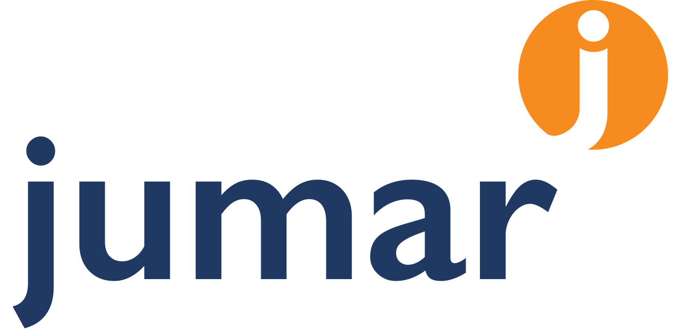Jumar in copy and a white 'j' in a orange circle