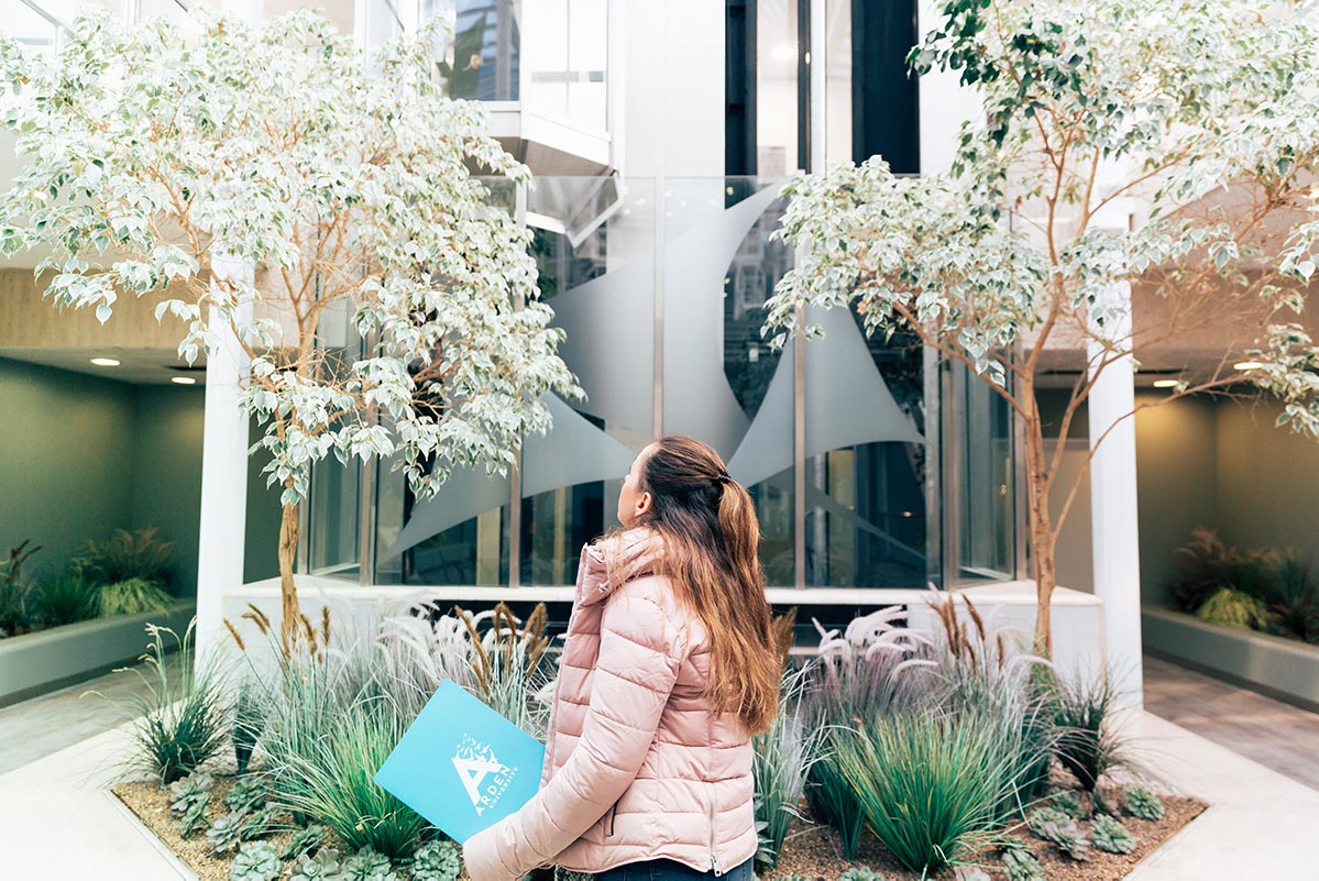 woman looking around an Arden study centre